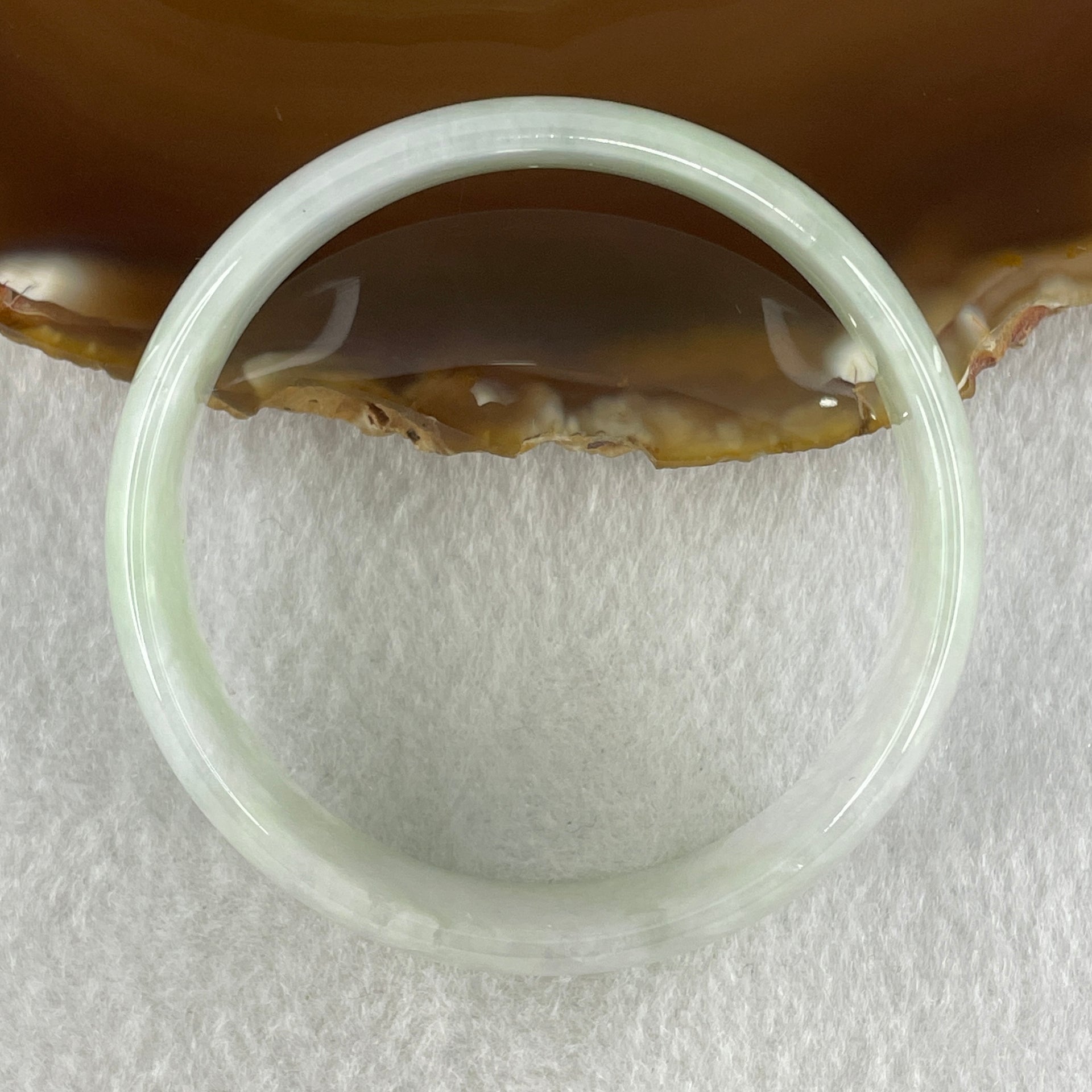 Type A Natural Green with Lavender Jadeite Bangle 34.40g Inner Diameter 49.8mm 17.9 by 4.2mm (Very Very Slight Internal Lines) - Huangs Jadeite and Jewelry Pte Ltd