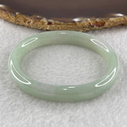 Type A Jelly Full Light Green Jadeite Oval Bangle Internal Diameter 53.7mm 31.30g 9.7 by 7.0mm (Very Very Slight Internal Lines) - Huangs Jadeite and Jewelry Pte Ltd