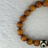 Natural Old Yabai Thuja Wood Beads With 3 Eyes Dzi Bead  Bracelet 老树崖柏三眼天珠手链 10.83g 16.5cm 10.0mm 18 Beads/ 13.9 by 10.4mm 1 Bead - Huangs Jadeite and Jewelry Pte Ltd