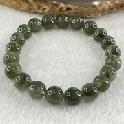 Good Grade Natural Cats Eye Green Rutilated Quartz Beads Bracelet 22.71g 16cm 9.3mm 21 Beads - Huangs Jadeite and Jewelry Pte Ltd