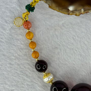 Natural Dark Blood Red Amber Beads Necklace 19.46g 20.7mm 1 Bead 14.6mm 2 Beads 10.2mm 10.2mm - Huangs Jadeite and Jewelry Pte Ltd