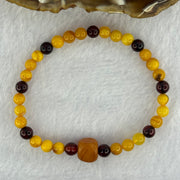 Natural Mixed Color Old Amber Beads Bracelet 天然老腊手链 3.67g 5.9mm 33 Beads 8.6mm 1pcs - Huangs Jadeite and Jewelry Pte Ltd