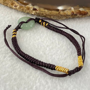 Type A Blueish Green Jadeite Ping An Kou Donut In String Bracelet 2.06g 12.7 by 4.4mm - Huangs Jadeite and Jewelry Pte Ltd