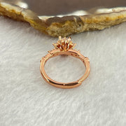 Colourless Cubic Zirconia with Crystals In PT950 Plated Sliver Rose Gold Color Ring (Adjustable Size) 2.44g 6.2 by 4.2mm - Huangs Jadeite and Jewelry Pte Ltd