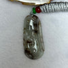 Rare Type A Faint Green with Brown Piao Hua Jadeite Bamboo with Bat Pendant 11.20g 42.0 by 17.6 by 5.7mm - Huangs Jadeite and Jewelry Pte Ltd
