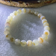 Natural Type A Light Lavender with Brownish Jadeite Beads Bracelet 14.86g 15cm 7.0mm 26 Beads - Huangs Jadeite and Jewelry Pte Ltd