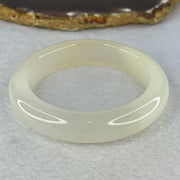 White Quartzite Jade Bangle 天山玉手镯 Internal Diameter 55.6mm 63.79g 14.2 by 10.3mm - Huangs Jadeite and Jewelry Pte Ltd
