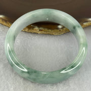 Type A Light Blueish Green Lavender with Moss Green Piao Hua Jadeite Bangle Internal Diameter 56.7mm 66.48g 16.7 by 8.7mm (Internal Lines) - Huangs Jadeite and Jewelry Pte Ltd