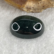 Type A Translucent Black Omphacite Jadeite Round Cabouchon Stone For Setting 1.33g 13.6 by 10.0 by 4.8mm - Huangs Jadeite and Jewelry Pte Ltd