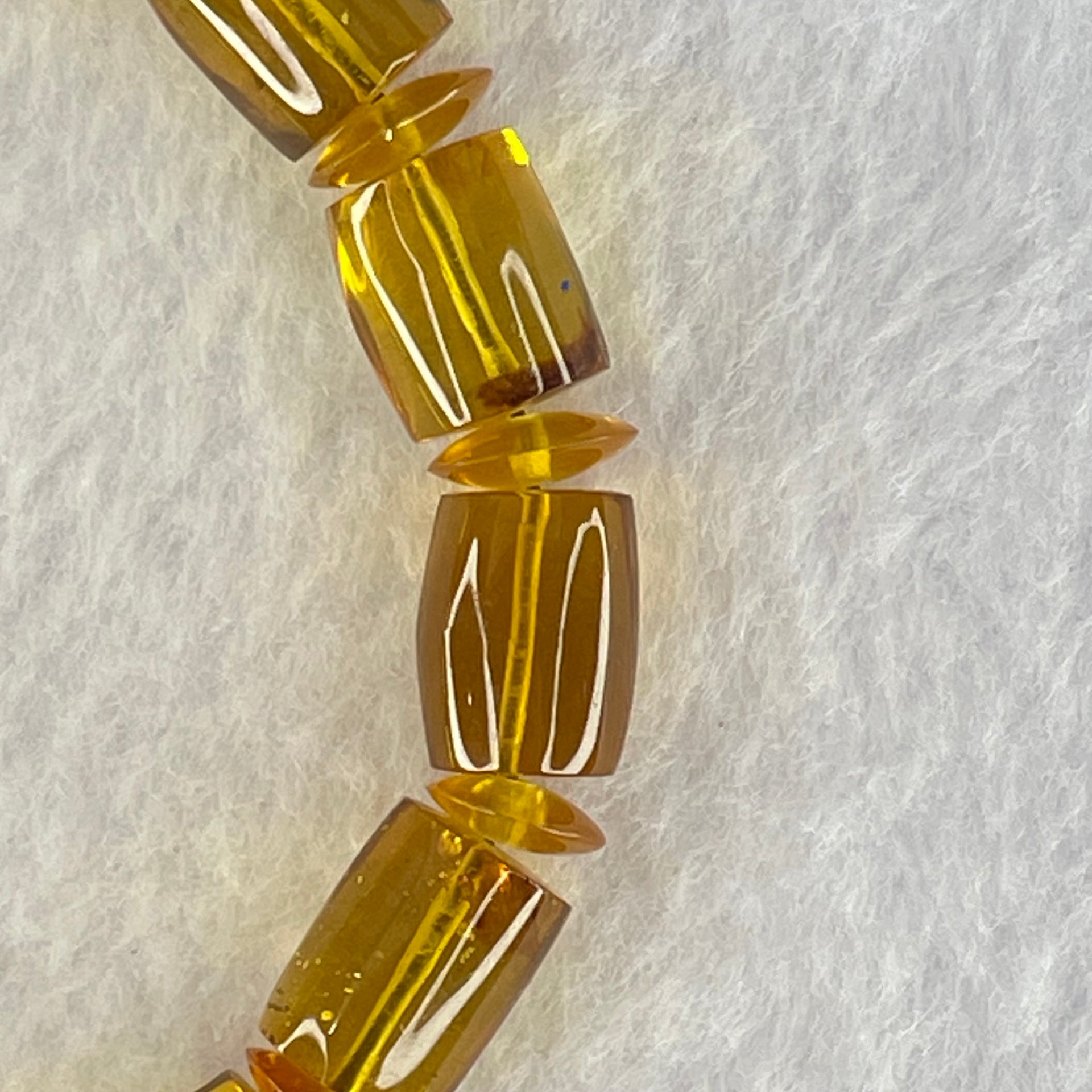 Natural Yellow Amber Lulu Tong Bracelet 13.43g 19cm 13.0 by 10.3mm 14 Lulu Tong - Huangs Jadeite and Jewelry Pte Ltd