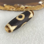 Natural Powerful Tibetan Old Oily Agate 3 Eyes Dzi Bead Heavenly Master (Tian Zhu) 三眼天诛 8.11g 38.3 by 11.9mm - Huangs Jadeite and Jewelry Pte Ltd