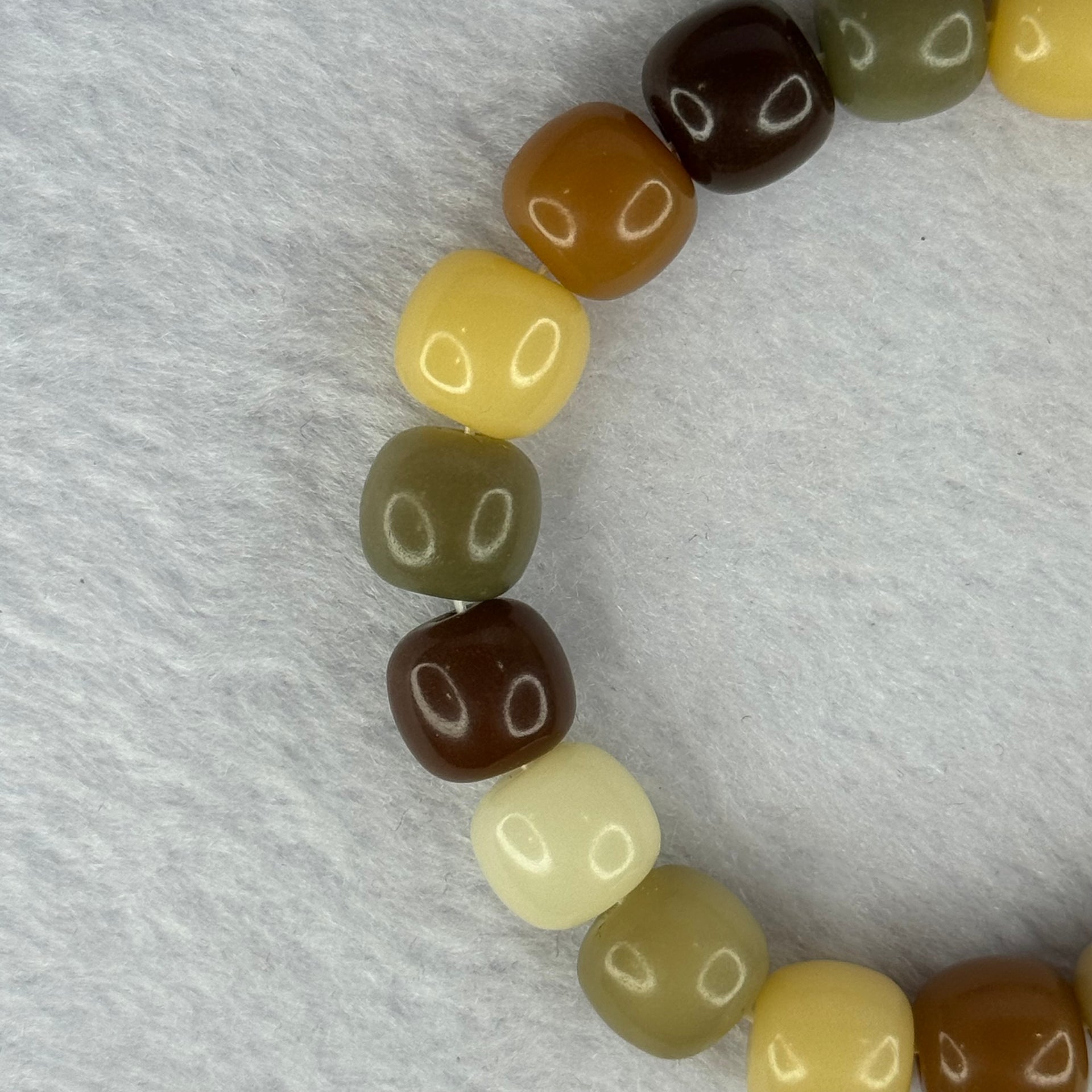 Natural Mixed Color Bodhi Beads Bracelet 天然多宝菩提手链 20.14g 17cm 11.3mm 19 Beads - Huangs Jadeite and Jewelry Pte Ltd