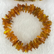 Natural Amber Raw Stone Irregular Beads Bracelet 天然蜜蜂蜡原石手链 21.38g 19cm 16.9 by 8.6 by 3.0mm 71pcs - Huangs Jadeite and Jewelry Pte Ltd