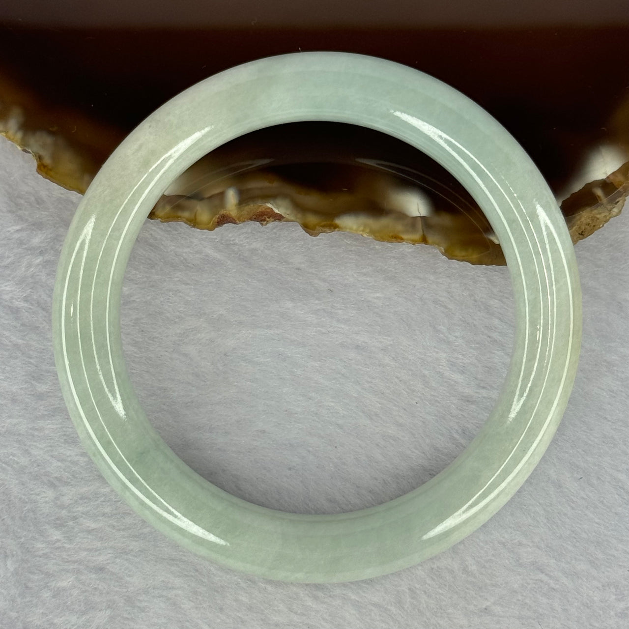 Type A Sky Blue Jadeite Bangle 36.84g Internal Diameter 51.0mm  8.5 by 9.1mm (Slight Internal Line) - Huangs Jadeite and Jewelry Pte Ltd