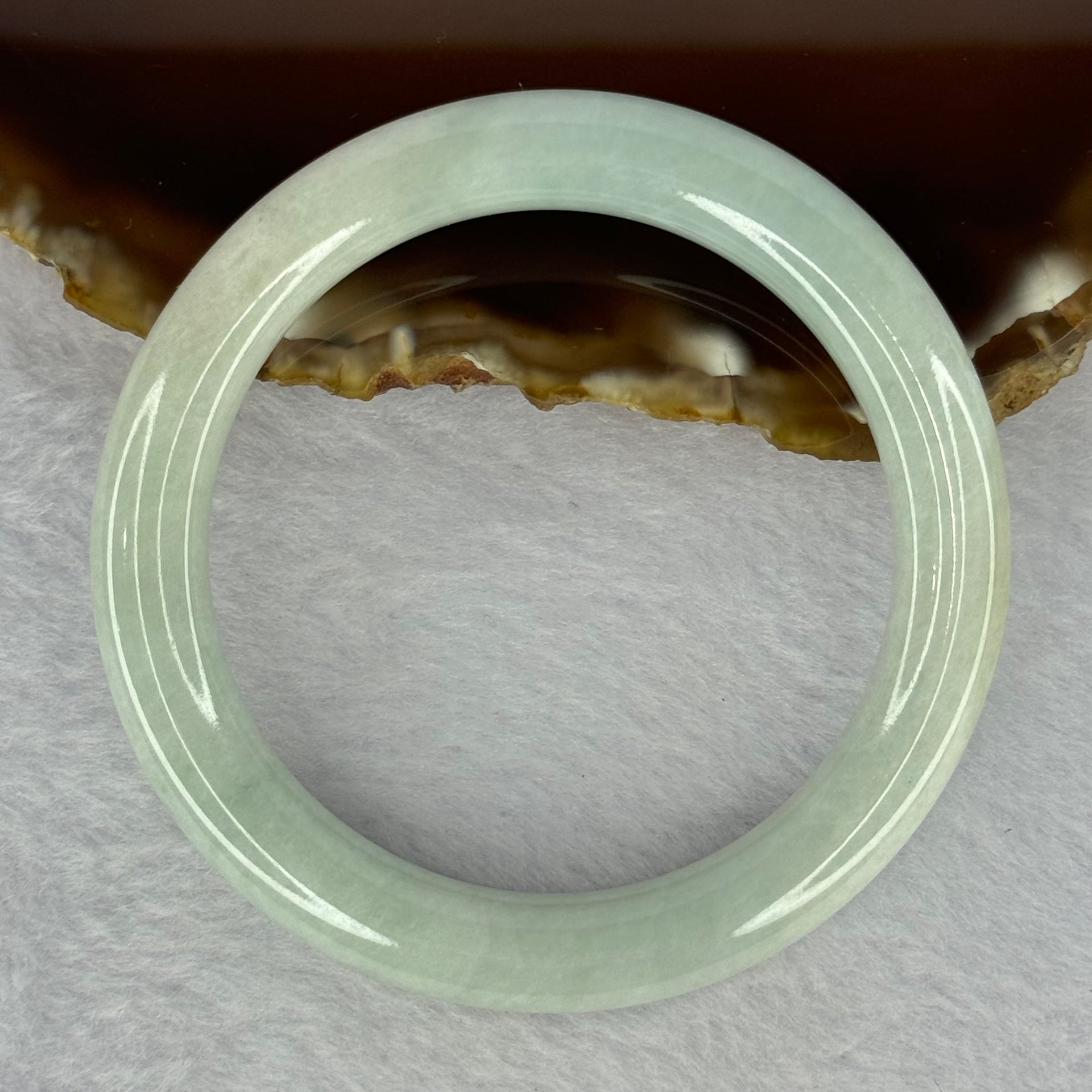 Type A Sky Blue Jadeite Bangle 36.84g Internal Diameter 51.0mm  8.5 by 9.1mm (Slight Internal Line) - Huangs Jadeite and Jewelry Pte Ltd