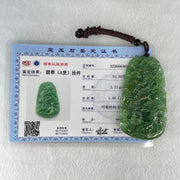 Type A Green Jadeite Double Sided Shan Shui with Double Gui Ren Benefactor Pendant 64.09g 75.6 by 42.6 by 11.2mm - Huangs Jadeite and Jewelry Pte Ltd