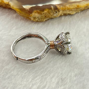 Colourless Cubic Zirconia with Crystals In S925 Sliver Ring (Adjustable Size) 4.33g 8.6 by 5.5mm - Huangs Jadeite and Jewelry Pte Ltd