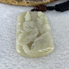 Type A Light Brownish Yellow Jadeite Guan Yin on Phoenix Pendent/Necklace 42.89g 57.1 by 35.8 by 8.6 mm - Huangs Jadeite and Jewelry Pte Ltd