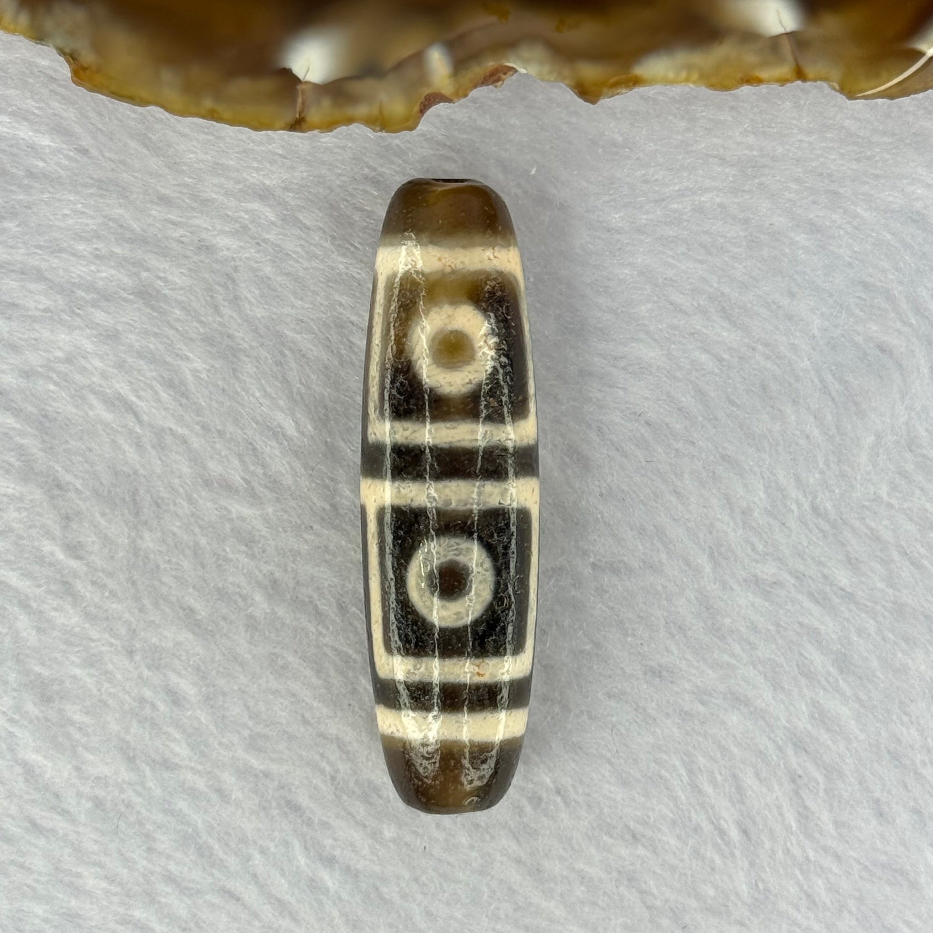 天然强力西藏老油性玛瑙四眼天珠天师（天珠）四眼天诛12.59 克46.9 x