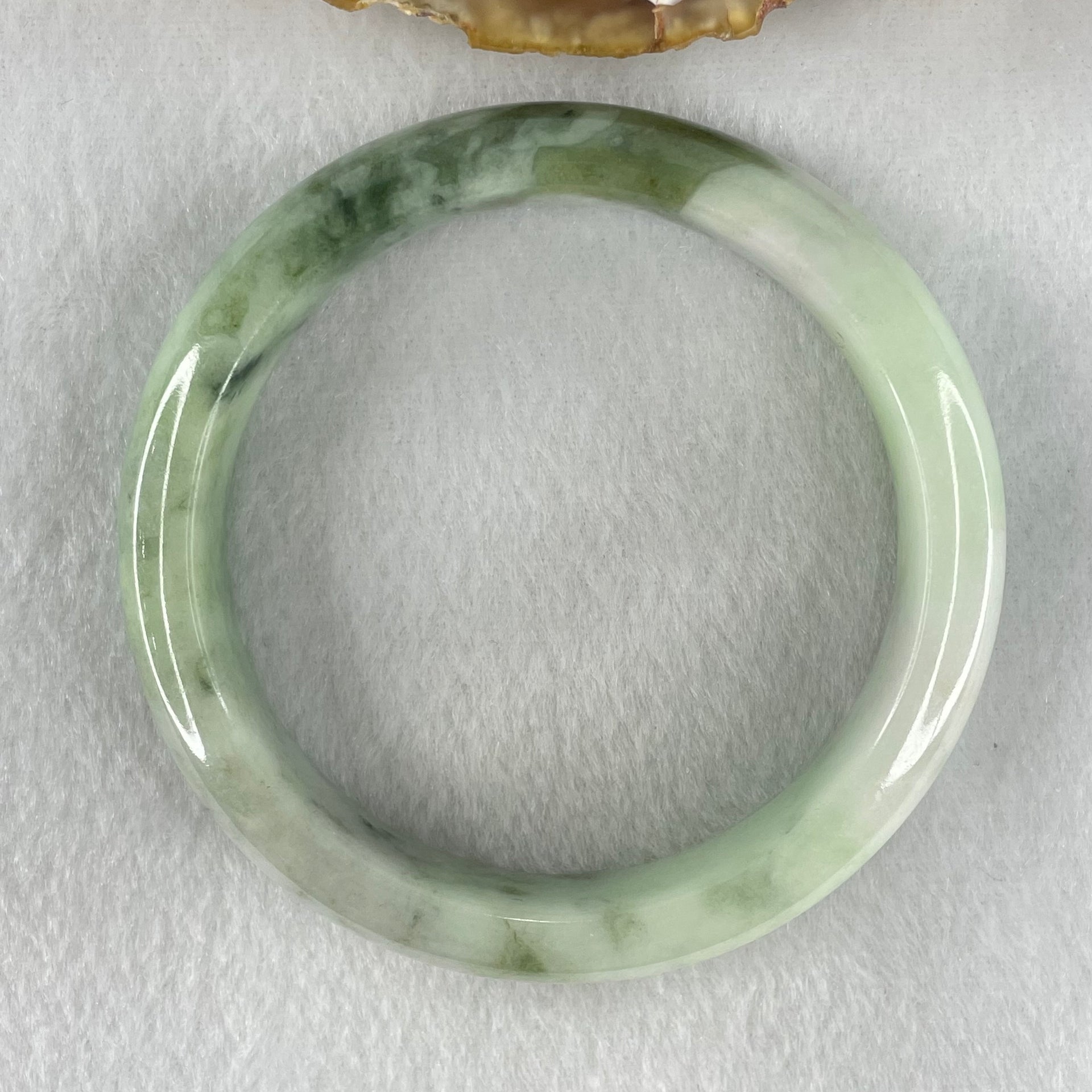 Type A Light Blueish Green with Dark Blueish Green Flora piao Hua Bangle Inner Diameter 58.6mm 61.02g 13.0 by 58.6mm (Close to Perfect) - Huangs Jadeite and Jewelry Pte Ltd