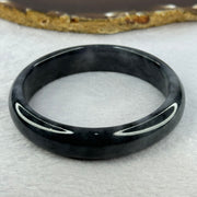 Type A Translucent Wuji Black Grey Jadeite Bangle 54.12g Internal Diameter 59.6mm 4.0 by 7.4mm (Very Fine Internal Lines) - Huangs Jadeite and Jewelry Pte Ltd