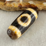 Natural Powerful Tibetan Old Oily Agate 2 Eyes Dzi Bead Heavenly Master (Tian Zhu) 二眼天诛 4.21g 26.7 by 10.2mm - Huangs Jadeite and Jewelry Pte Ltd