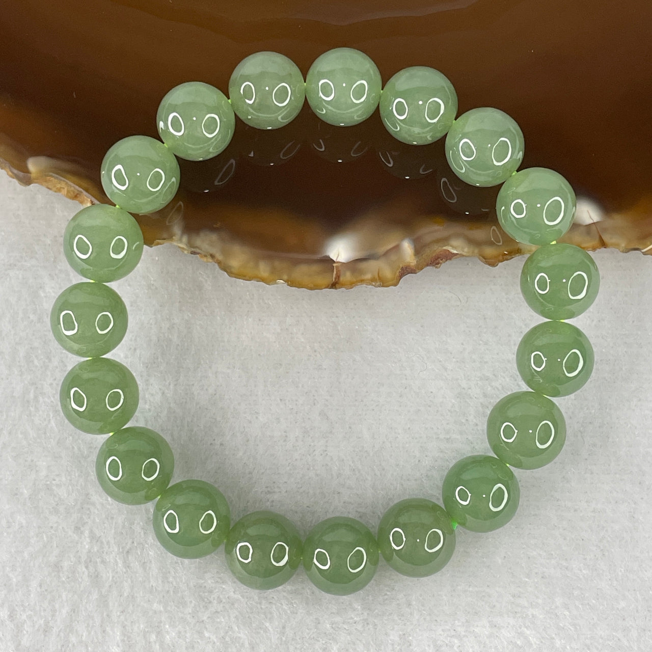 Certified Type A Jelly Green Jadeite Investment Bracelet | Ultra-Translucent Liquid-Glass Beads | 100% Natural Grade A Fei Cui Masterpiece | 19-Bead Sovereign Alignment (33.78g | 10.2mm | 15.5cm)