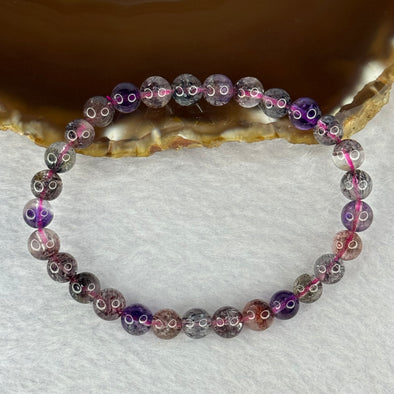 Good Grade Natural Super 7 Crystal Beads Bracelet 天然超级七水晶珠手链 11.45g 16cm 6.9mm 29 Beads - Huangs Jadeite and Jewelry Pte Ltd
