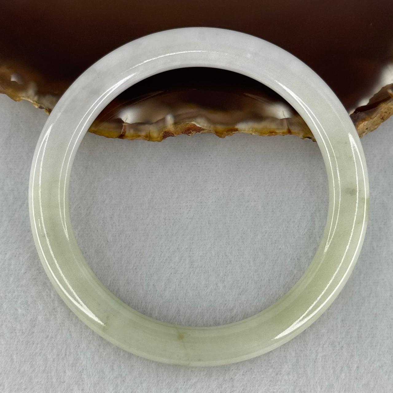 Type A Light Lavender and Light Green Jadeite Bangle Internal Diameter 55.1mm 28.89g 6.4 by 8.8mm (Very Slight Internal Line) - Huangs Jadeite and Jewelry Pte Ltd