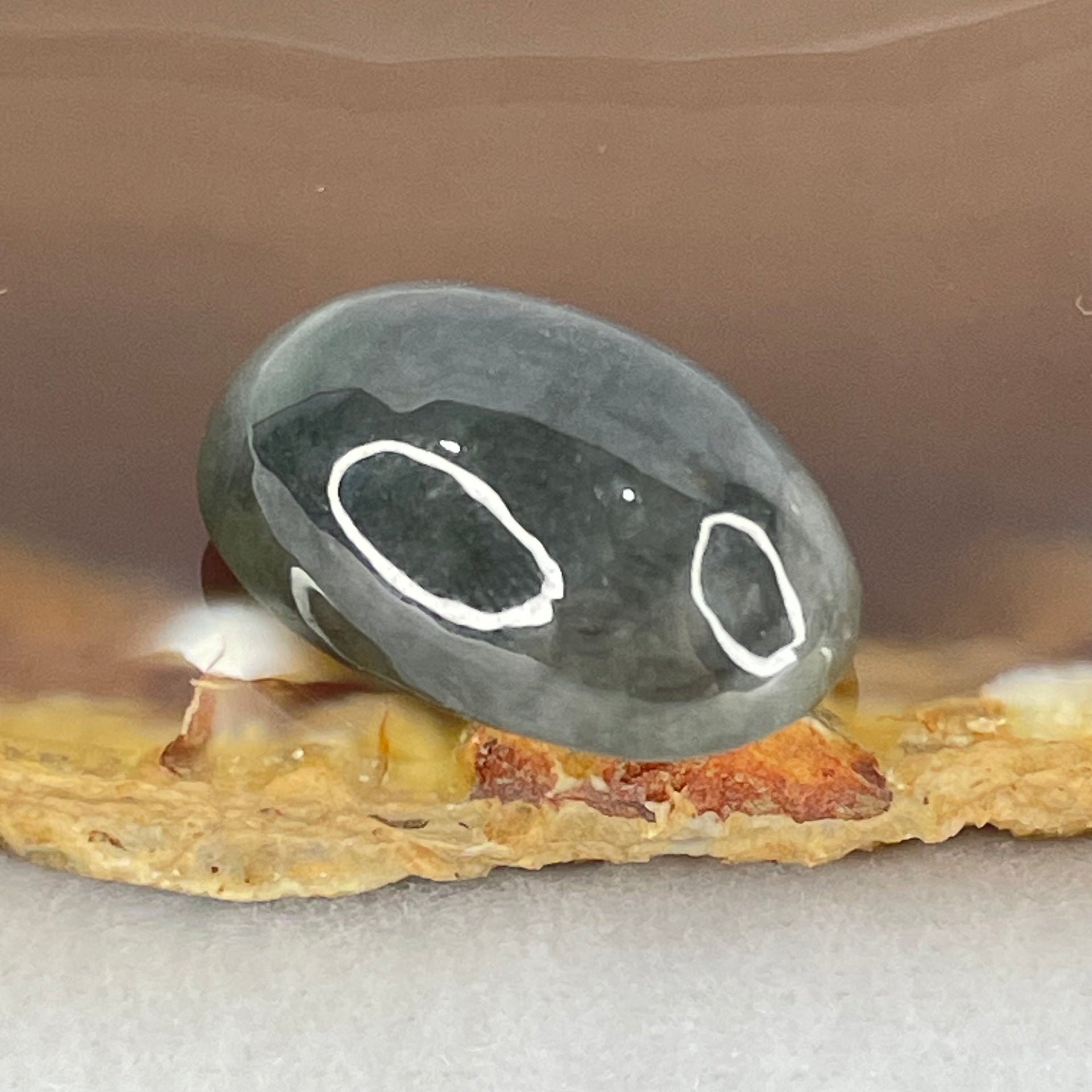 Type A Wuji Grey Jadeite Cabouchon Stone For Setting 5.67g 22.4 by 14.6 by 9.5mm - Huangs Jadeite and Jewelry Pte Ltd