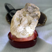 Natural Smoky Quartz Rough Irregular Shape Display in Wooden Stand 209.9g 72.0 by 52.4 by 85.7mm - Huangs Jadeite and Jewelry Pte Ltd