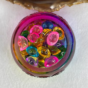 Muti Color Liuli Wealth Pot with Ingot Yuan Bao Display Total Weight 211.75g 72.6 by 33.5mm - Huangs Jadeite and Jewelry Pte Ltd