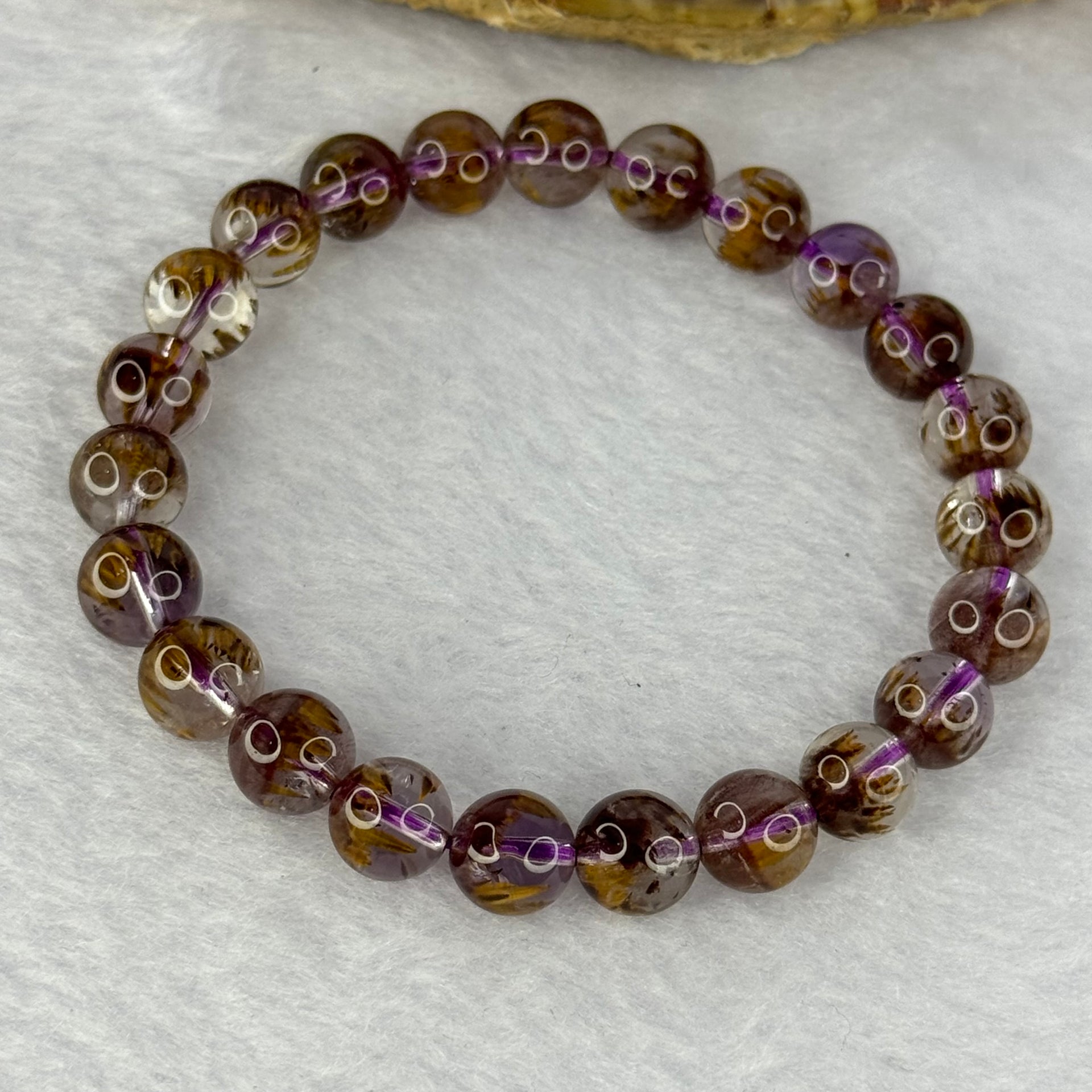 Very Good Grade Natural Auralite 23 Bracelet 天然激光23手链 16.96g 15.5cm 8.1mm 23 Beads - Huangs Jadeite and Jewelry Pte Ltd