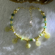 Type A Yellowish Green Donuts 9.6 by 2.6mm 5pcs, Blueish Green, Green and Lavender Jadeite Bracelet 7.26g - Huangs Jadeite and Jewelry Pte Ltd