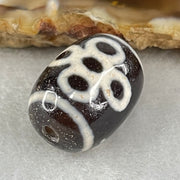 Natural Powerful Tibetan Old Oily Agate 5 Eyes Lightning Dzi Bead Heavenly Master (Tian Zhu) 五眼闪电天珠 4.81g 17.7 by 13.2mm - Huangs Jadeite and Jewelry Pte Ltd