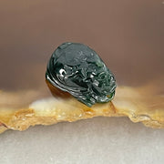 Good Grade Type A Translucent Black Jadeite Dragon Turtle Charm Pendant 0.72g 10.9 by 7.1 by 5.3mm - Huangs Jadeite and Jewelry Pte Ltd