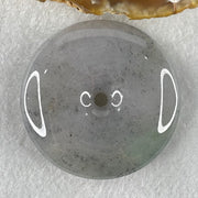Type A Lavender with Wuji Grey and Green Dots Jadeite Ping An Kou Donut Pendant 76.70g 55.2 by 12.6mm - Huangs Jadeite and Jewelry Pte Ltd
