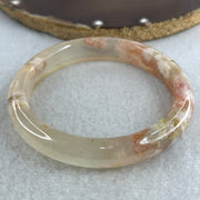 Natural Pink Flower Agate Bangle Set | (104.40g | 55.8mm ID | 10.8 x 7.4mm | Perfect | Blooming Self-Love & Emotional Renewal Anchor, Feng Shui Harmony & Stacking Peace Bangle Set) - Huangs Jadeite and Jewelry Pte Ltd