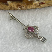 Natural Tourmaline Crystal Key with Charm Pendant in S925 Sliver 1.38g 5.2 by 3.8 by 2.0mm - Huangs Jadeite and Jewelry Pte Ltd