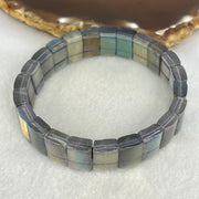 Good Grade Natural Labradorite Shou Pai Bracelet 33.838g 17cm 13.2 by 8.9mm 23pcs - Huangs Jadeite and Jewelry Pte Ltd