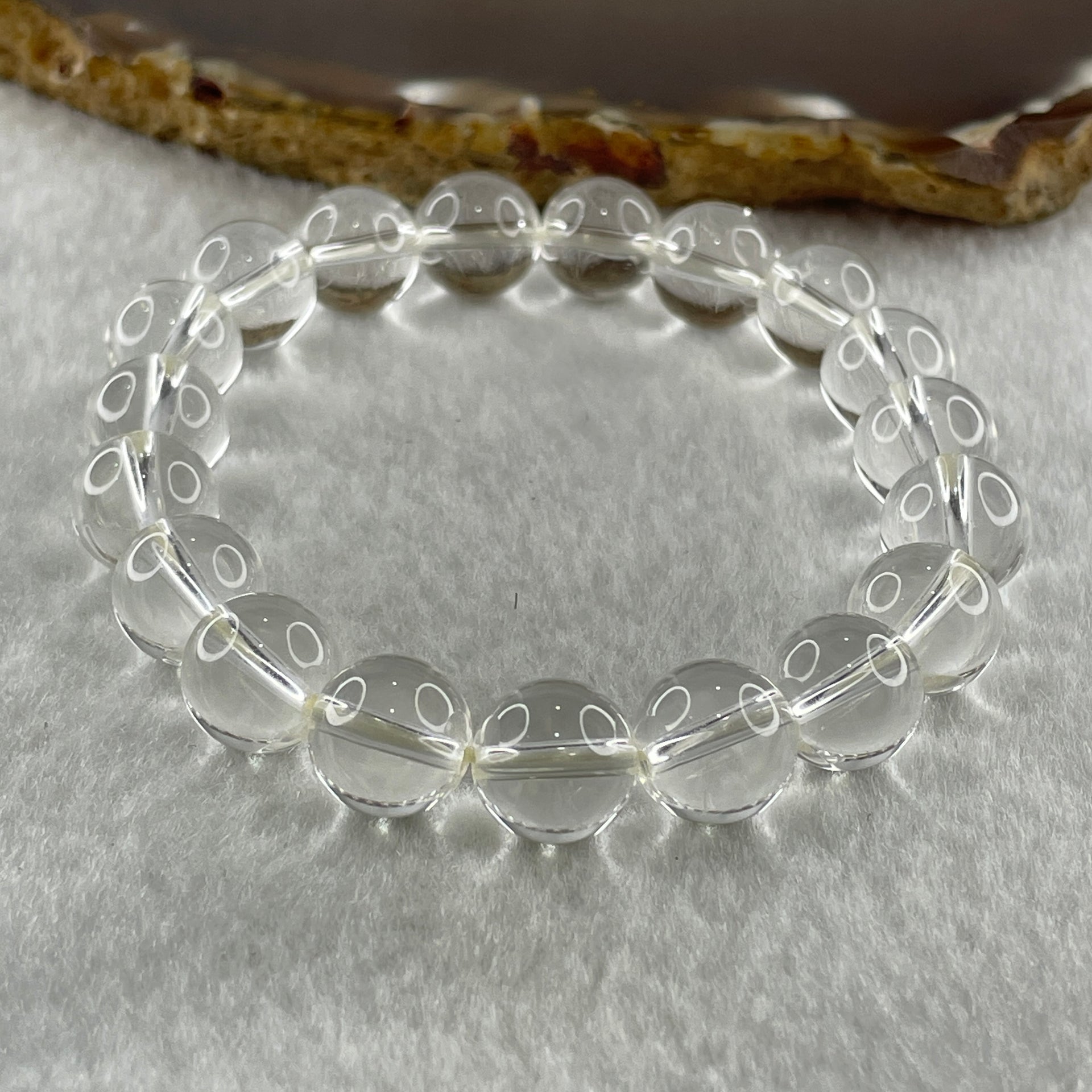 Natural Clear Quartz Beads Bracelet 26.77g 15cm 10.1mm 19 Beads - Huangs Jadeite and Jewelry Pte Ltd