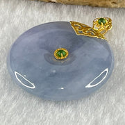 Type A Deep Intense Lavender Jadeite Ping An Kou Donut in 18K Yellow Gold AU750 Clasps 8.51g 26.0 by 5.8mm - Huangs Jadeite and Jewelry Pte Ltd