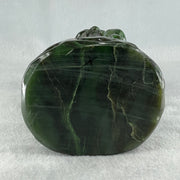 Natural Dark Green Serpentine Shou Xing Gong with Wooden Stand Display 2,374.7g 140.0 by 228.0 by 125.0mm - Huangs Jadeite and Jewelry Pte Ltd