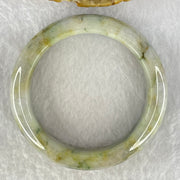 Type A Lavender with Green and Yellow Piao Hua Jadeite Bangle Internal Diameter 54.0mm 74.77g 15.1 by 9.6mm (External Line) - Huangs Jadeite and Jewelry Pte Ltd
