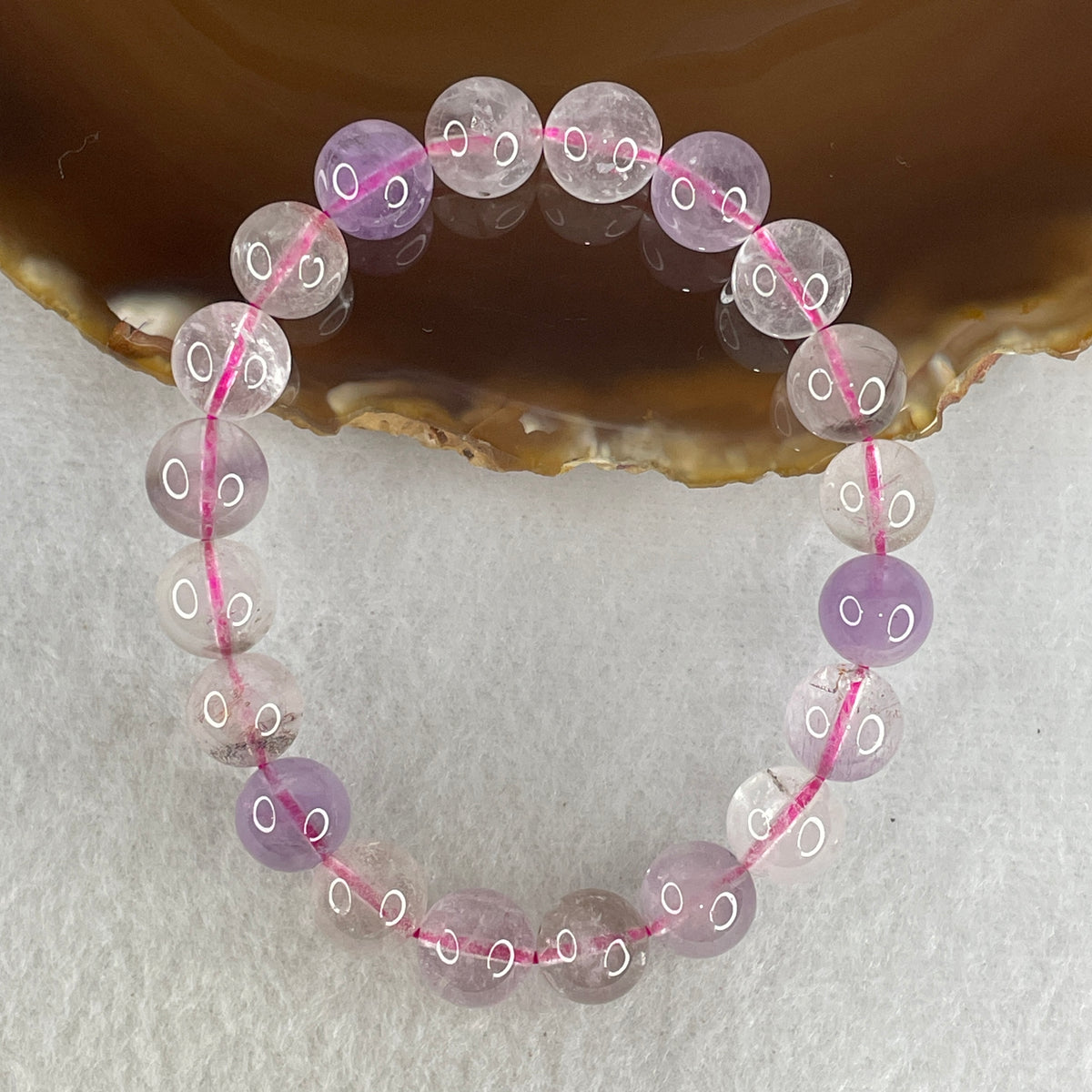 Certified Entry-Grade Natural Super 7 Crystal Beads Bracelet | Substantial Bold-Strand Silhouette | Authentic Sacred Seven Multi-Mineral Inclusions Quartz Spiritual Catalyst & Auric Shield Bracelet (25.07g | 16cm Length | 9.8mm | 20 Beads)