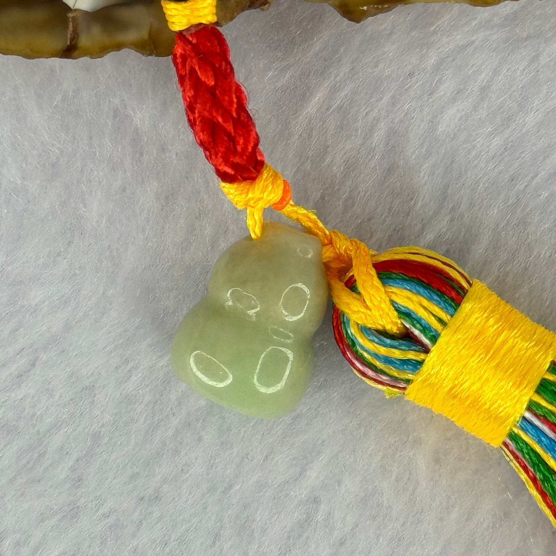 Type A Green Jadeite Hulu Charm Display 7.58g 13.9 by 10.8mm - Huangs Jadeite and Jewelry Pte Ltd