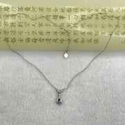 Natural Blue Topaz in S925 Sliver Necklace 2.29g 6.2 by 4.6 by 3.4mm - Huangs Jadeite and Jewelry Pte Ltd