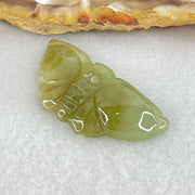 Type A Brownish Green Jadeite Butterfly Pendant 3.44g 32.9 by 14.8 by 6.1mm - Huangs Jadeite and Jewelry Pte Ltd