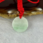 Type A Green Jadeite Round Wu Shu Pai Pendent 4.01g 16.7 by 4.6mm - Huangs Jadeite and Jewelry Pte Ltd