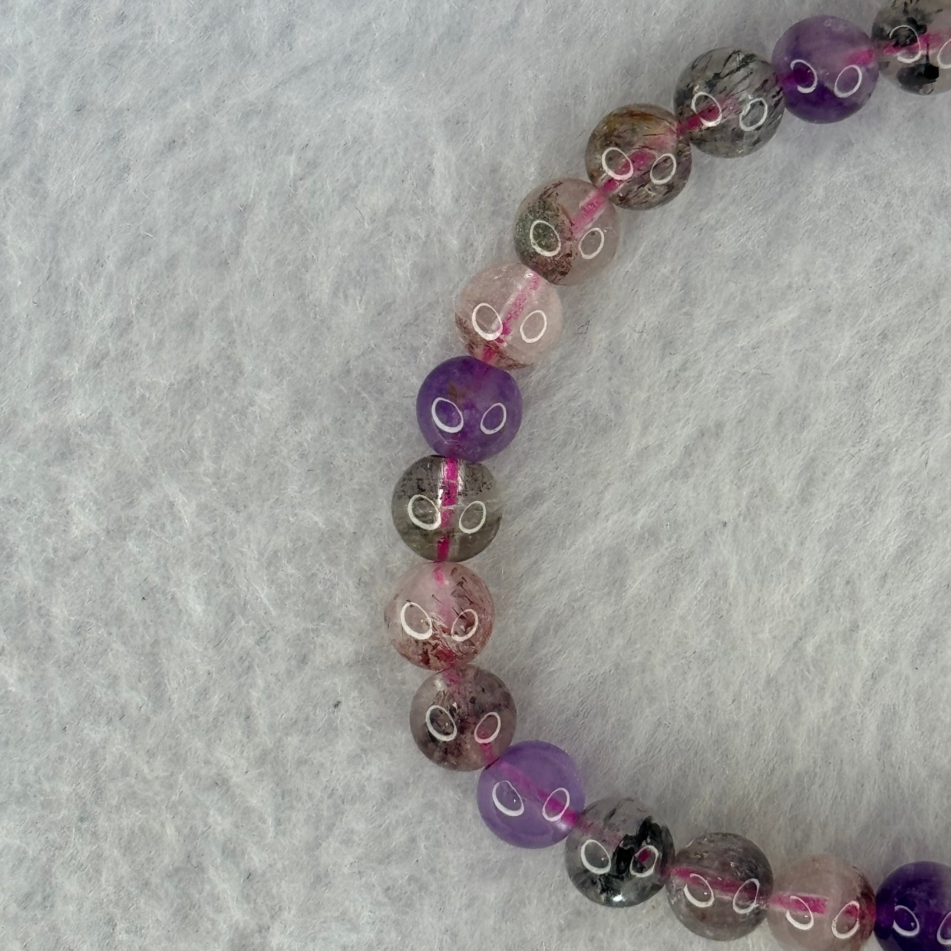 Natural Super 7 Beads Bracelet 10.48g 16.5cm 6.5mm 31 Beads - Huangs Jadeite and Jewelry Pte Ltd